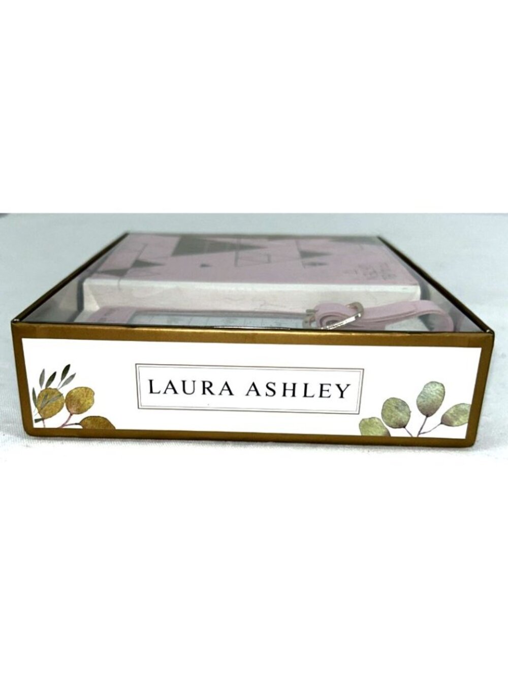 Laura Ashley Deluxe Set Passport Holder and Luggage Tag Pink Faux Leather NEW - Picture 3 of 7